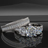 3 Stone 1.78ct Diamond Gold Bridal Set - 02US12B